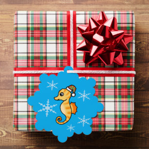 Adorno De Papel Caballito de mar lindo Navidad Copo de nieve Fiest