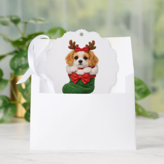 Adorno De Papel Cachorro de Navidad de punto de invierno