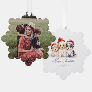 Adorno De Papel Cachorros navideños