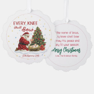 Adorno De Papel Cada rodilla se doblará Santa y Navidad Natividad