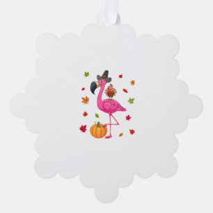 Adorno De Papel Calabaza de Acción de Gracias Flamingo Turquía