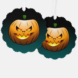 Adorno De Papel Cara de Calabaza de Halloween