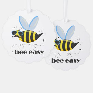 Adorno De Papel Carácter de abeja con gafas de sol bigote Bee Fáci