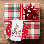 Adorno De Papel Caracteres de Navidades personalizados<br><div class="desc">Esta tarjeta de Navidades personalizada incluye la "tripulación de Navidad". Un grupo de lindos personajes de Navidades pequeños que adoran divertirse y hacer travesuras a los Navidades. El equipo incluye a Snowman,  Navidades Stocking,  Star,  Navidades Pudding,  Present y Candy Cane.</div>