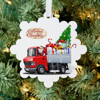 Adorno De Papel Cartoon Christmas truck