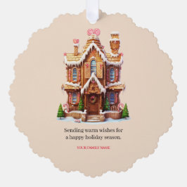 Adorno De Papel Casa de pan de jengibre de Navidad
