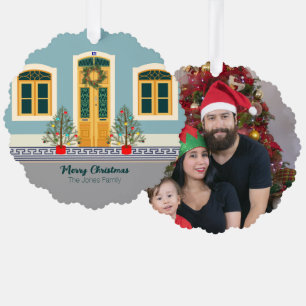 Adorno De Papel Casa festiva portuguesa de navidades