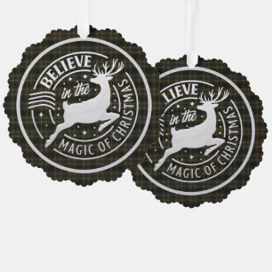 Adorno De Papel Caza de Buchanan Moderno Tartán Escocés de Navidad