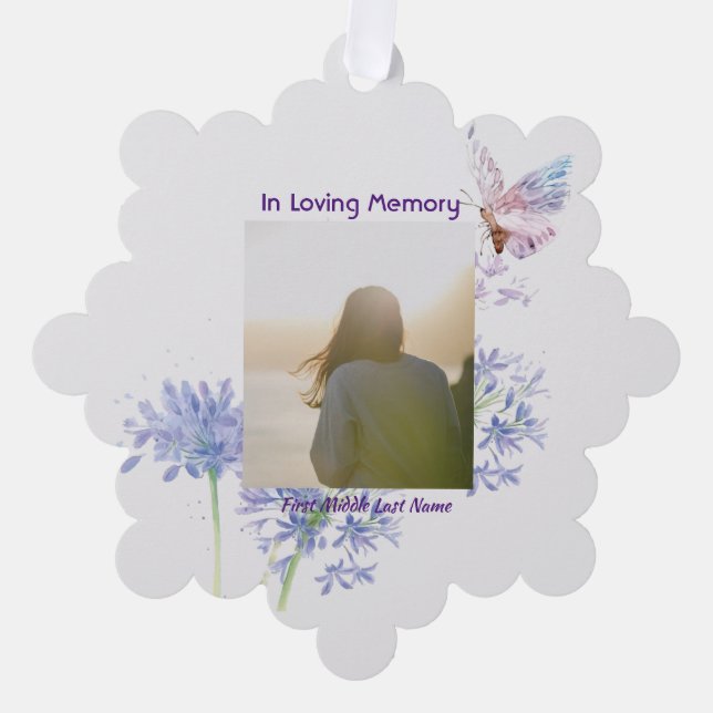 Adorno De Papel Celebración de la mariposa de recuerdo de la vida (Anverso)