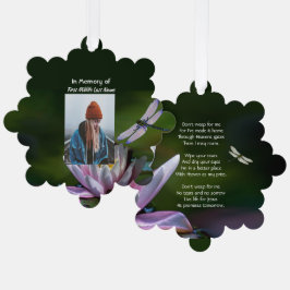 Adorno De Papel Christian Keepsake Memorial Dragonfly Lotus Flower