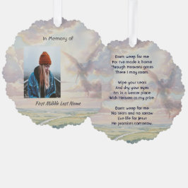 Adorno De Papel Christian Memorial Keepsake Angel Sky Clouds