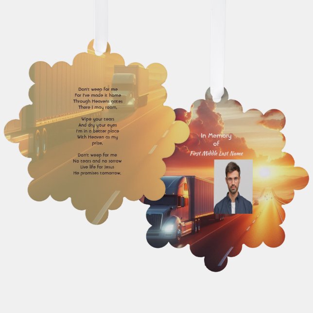 Adorno De Papel Christian Memorial SemiTruckTractor-trailer  (Anverso/Reverso)