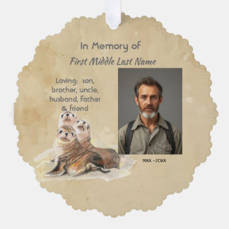 Adorno De Papel Christian Memorial Watercolor Seals Animals