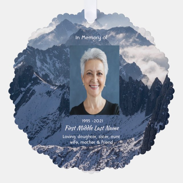 Adorno De Papel Christian Mountains Alpine Memorial Keepsake (Anverso)