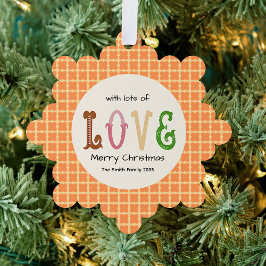 Adorno De Papel Christmas Love Modern Typography Personalized 