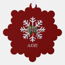 Adorno De Papel Christmas Snowflake And Shy Red Berry