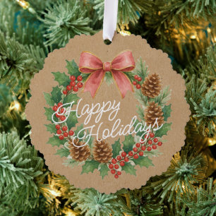 Adorno De Papel Clásica Guerra De Diciembre Con Acuarela De Bow Ro