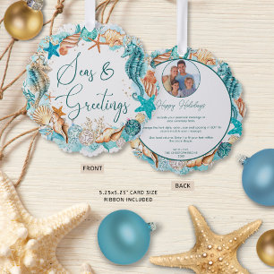 Adorno De Papel Coastal SEAsons Greetings Year Summary Photo