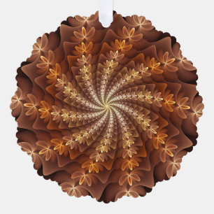 Adorno De Papel Colores Cálidos, Patrón de Arte Fractal Moderno Al