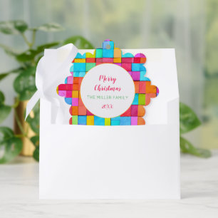 Adorno De Papel Colorida familia Feliz Navidad Ornamento