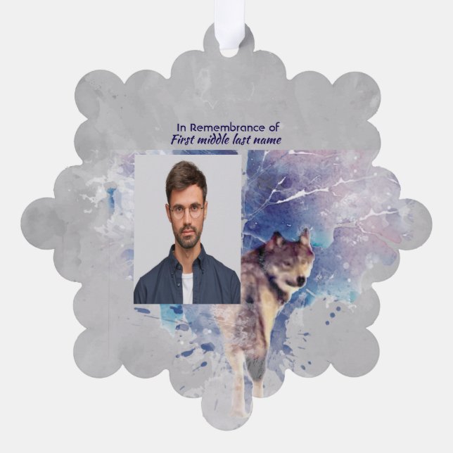 Adorno De Papel Conmemoración de Keepsake recuerdo de Wolf (Reverso)