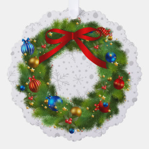 Adorno De Papel Corona de Navidad Festiva Personalizada 