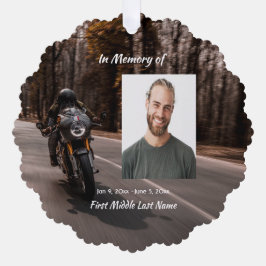 Adorno De Papel Cristiano Memorial Foto Personalizada Motocicleta