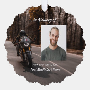 Adorno De Papel Cristiano Memorial Foto Personalizada Motocicleta