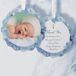 Adorno De Papel cuadro de hidrangea de color de agua Baptismo tarj<br><div class="desc">Baptism gracias a adorno de papel</div>