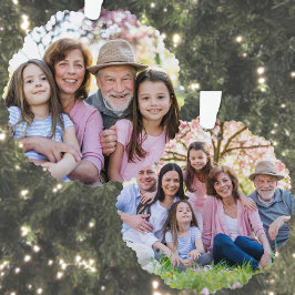 Adorno De Papel Custom Double Sided Family Two Photo Christmas