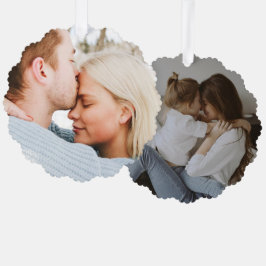 Adorno De Papel Custom Family Two Photo Christmas