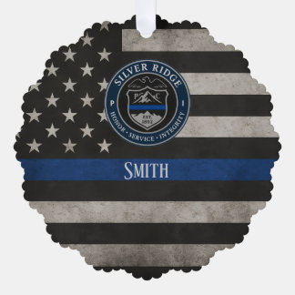 Adorno De Papel Custom Police Thin Blue Line American Flag