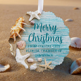 Adorno De Papel Cute Beach Company Christmas Seashell Customized