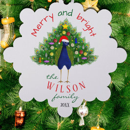 Adorno De Papel Cute Christmas Tree Peacock Paper Ornament Card