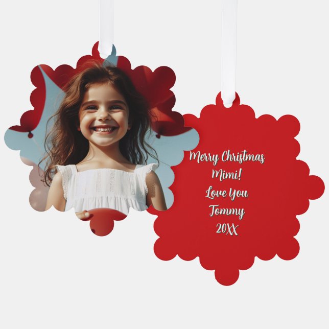Adorno De Papel Cute Little Elves - Personalized Christmas  (Anverso/Reverso)
