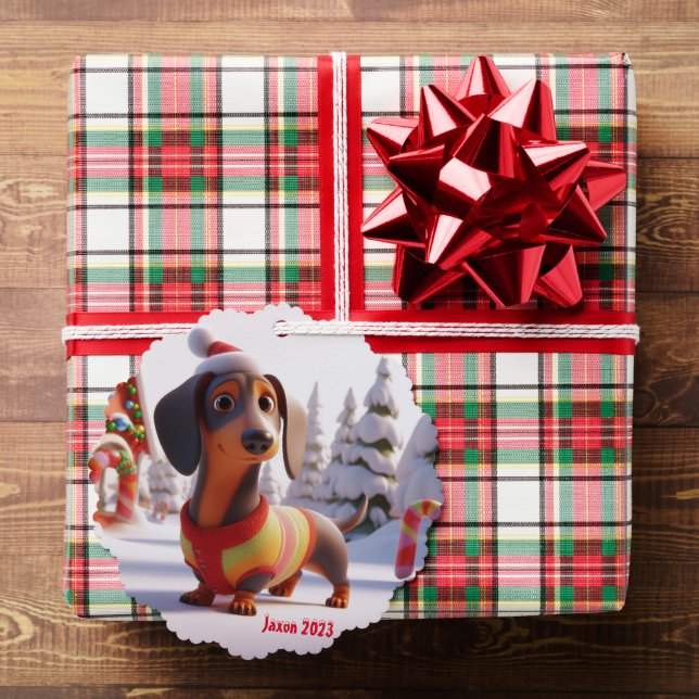 Adorno De Papel Dachshund animado (Insitu (Regalo))
