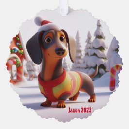 Adorno De Papel Dachshund animado