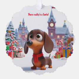 Adorno De Papel Dachshund Puppy animado