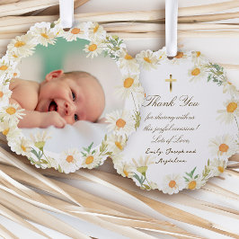 Adorno De Papel daisies frame Baptism gracias