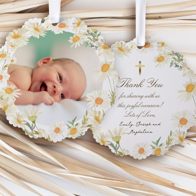 Adorno De Papel daisies frame Baptism gracias (Subido por el creador)