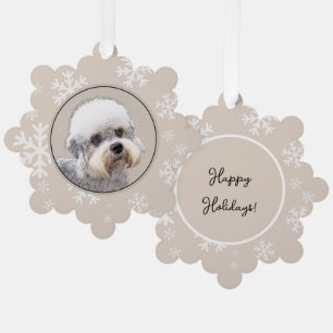 Adorno De Papel Dandie Dinmont Terrier Pintura Original De Perro