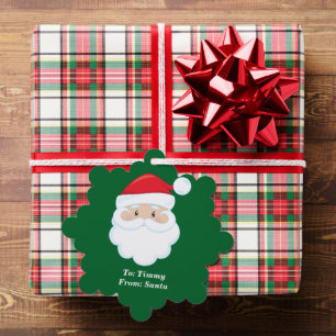 Adorno De Papel De Santa Claus el regalo de los Navidades verdes P