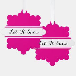 Adorno De Papel DEJA QUE NIEVE Texto Elegante Brillante Rosa Rayas