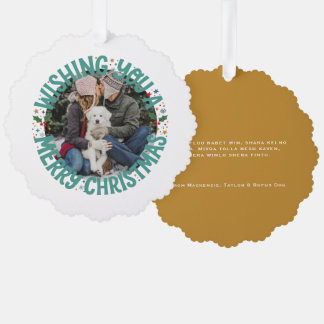 Adorno De Papel Deseándole una Feliz Navidad Foto Personalizada