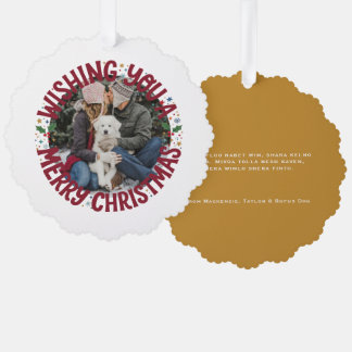 Adorno De Papel Deseándole una Feliz Navidad Foto Personalizada