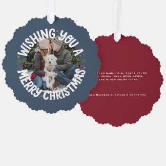Adorno De Papel Deseándole una Feliz Navidad Foto Personalizada