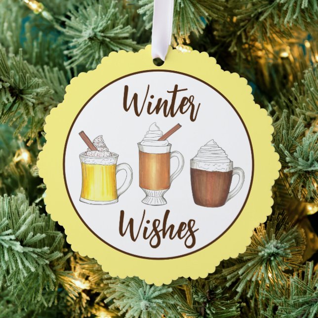 Adorno De Papel Deseos De Invierno Bebidas De Rum Cocoa Eggnog (Insitu (árbol))