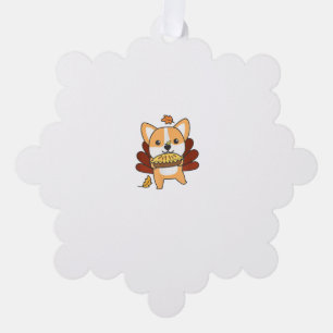 Adorno De Papel Día De Acción De Gracias Acorde A Turquía Corgi Co