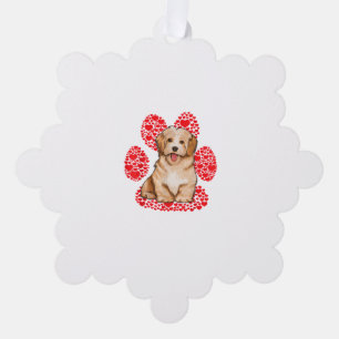 Adorno De Papel Día de San Valentín hayanés Dog Love Paw