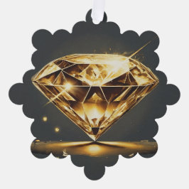 Adorno De Papel Diamante espumoso y flor roja pequeña